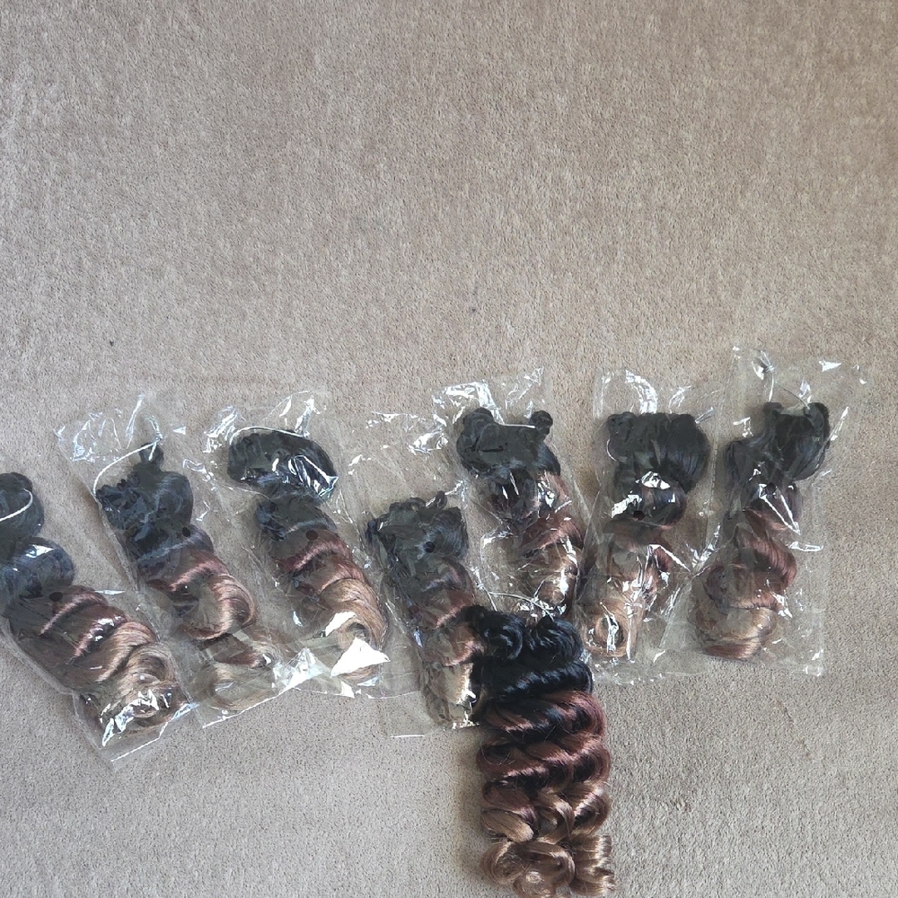 ToyoTree Deep Twist Crochet Hair Packs Ombre Brown Short Curly Deep Wave Cr